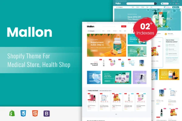 Mallon - Medical Store, Health Shop eCommerce Shopify Theme